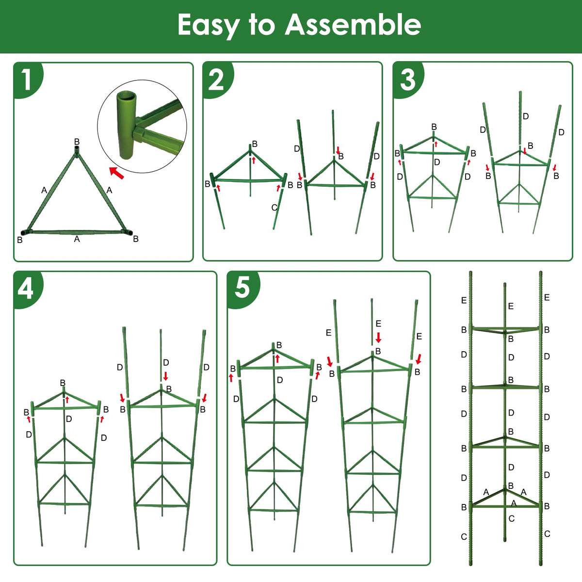 CEWOR 3 Pack Extra Tall Tomato Cage, 63 Inch Adjustable Tomato Trellis | Large Tomato Cages for Garden, Plant Cages Structure Triangle Stakes for Raised Garden Bed, Climbing Plants Outdoor