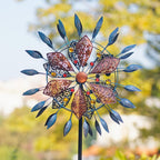 Stargarden Large Wind Spinners Outdoor, 23 Inch Metal Wind Spinner, Double Kinetic Wind Sculptures & Spinners, Waterproof Pinwheels Outdoor Decoration for Patio, Lawn, Garden, Porch Decor