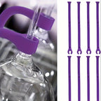 Adjustable Silicone Wine Glass Holder Non-Slip Dishwasher Safe Space-Saving for Home Bar Kitchen Entertainment (8,Purple)