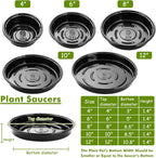 Plant Saucer 15 Pack Plant Trays for Pots 10 Inch Plastic Plant Saucers for Outdoors and Indoors Black Drip Trays for Potted Plants Flower Pot Plates to Catch Water Plant Drainage Dishes No Holes