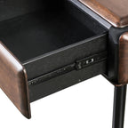 Furniture of America Nazaen Modern 2-Piece Coffee Table Set, Rich Walnut | Solid Wood 48-inch Coffee Table and 25-inch End Table with Drawers and Splayed Legs for Living Room, Home Office