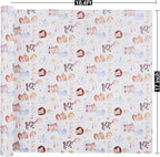 Aimyoo Baby Shower Wrapping Paper Roll - 17 Inch x 16.4 Feet - Cute Animal with Hello Baby Letter Design Perfect for Boys Girls, Birthday, Party