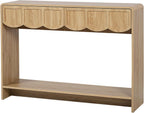 ORRD Console Table with Drawers, Mid-Century 43 Inches Narrow Entryway Table with Open Storage Shelves, Hallway Accent Tables Behind Couch Tables for Living Room - Natural