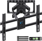 HOME VISION Full Motion TV Wall Mount for 32-85 inch TVs up to 132lbs | Max VESA 600x400mm, Fits 8”/ 12” /16” Wood Studs, TV Mount Wall Bracket with Dual Articulating Arms, Swivel, Tilt