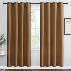 NICETOWN Sleek Blackout Curtains 78 inches Length for Windows, Noise Reducing and Block Draft Panels for Door Doorway Laundry Office Luxury Decor Theme (2 Panels, Gold Brown, W55 x L78 -Inch)