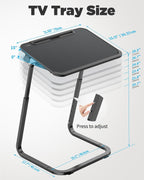 SAIJI Heavy Duty TV Trays Upgraded TV Tables for Eating on Couch | Angle & Height Adjustable Living Room Dinner Table, Laptop Desk for Sofa/Bedside/ Recliner, with Cup Holder and Tablet Slot