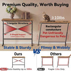 78.8inch Adjustable Height Narrow Sofa Side Table with 2 Power Outlets, Couch Behind Table for Small Space, Hallway, Entryway, Bedside, Bedroom, Stable, Easy to Assemble & Clean(Rustic Brown)