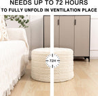Asuprui Ottoman Foot Rest,Linen,All-in-one Foam Pouf Footstool 20x14 in | Footstool Ottoman,Stuffed Pouf Ottoman,All-in-one Foam Filler, Footrest,Beanbag Chair,Cozy Lounging, Floor Pouf & Chic Decor