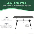 Dining Table for 4-6，70.87" Glossy Sintered Stone Top Dining Table with Carbon Steel Pedestal, Modern Dining Room Table for Kitchen, Living Room (Black, Table Only)