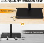 TVON Floor TV Stand with Power Outlet for 32-65 inch TVs up to 88 lbs | Swivel TV Mount Stand with Height Adjustment and Safety Wood Base for Bedroom, Office, Corner, Max VESA 400x400mm, Black