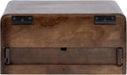 Kate and Laurel Kato Modern Mango Wood Floating Side Table with Drawer, 18 x 10 x 9, Dark Brown, Contemporary Wooden Floating Nightstand for Bedroom Bedside Table or Living Room Wall Storage