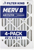 Filter King 22x51.5x1 Air Filter | 4-PACK | MERV 8 HVAC Pleated A/C Furnace Filters | MADE IN USA | Actual Size: 22 x 51.5 x .75"