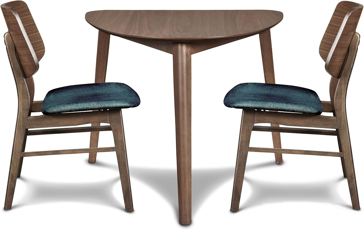 New Classic Furniture Oscar 3-Piece Wood Corner Table Set in Teal