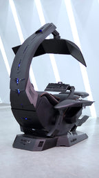 Imperatorworks CLUVENS Manticore Model Zero Gravity Gaming Chair Cockpit Gaming Workstation Executive seat (Black) Support 3 Monitors 1 * 49"/57" Monitor can Extend to 5 Monitors