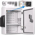 Outdoor Electrical Box with Thermostat and Fan, Cold-Rolled Steel Plate, Aluminum Alloy Back Beam, One-Piece Ventilation Design, IP65 Waterproof, Wall/Pole Mounted. (17.7" x 13.8" x 8")
