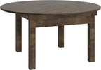 Flash Furniture Hercules Commercial Round Farmhouse Folding Table, Antique Rustic Solid Pine Dining Room Table, Foldable Locking Legs, 60" Diameter, Mahogany