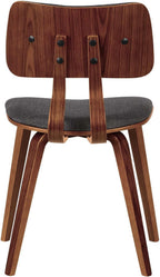 Armen Living Jaguar Dining Chair in Charcoal Fabric and Walnut Wood Finish,Charcoal/Walnut Finish 20D x 18W x 29H in