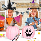 Artmag 6 Inch Large Artificial Pink Pumpkins, 4PCS Faux Foam Harvest Pumpkins for Fall Autumn Thanksgiving Seasonal Holiday Decor