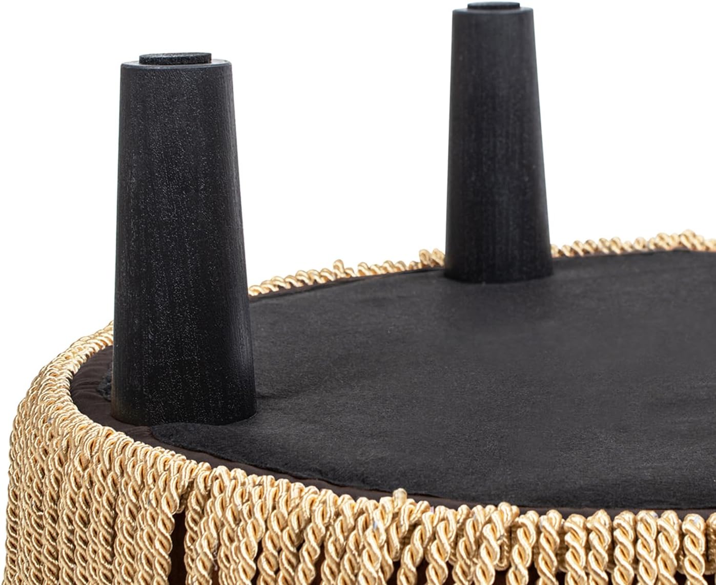 Jennifer Taylor Home Yolanda 24" Round Upholstered Accent Ottoman, Deep Brown Performance Velvet