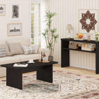 BON AUGURE Black Coffee Table, 43 Inch Modern Coffee Tables for Living Room, Wooden Center Table, Living Room Tables for Home, Office (Black Oak)