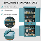 LOUVIXA 72" Kitchen Pantry Storage Cabinet, Freestanding Cupboard with 2 Cabinets, Drawer and Adjustable Shelves, Tall Storage Cabinet for Kitchen, Dinning Room, Living Room (Lake Blue)