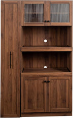 Jmyab 70.87" Kitchen Pantry Cabinet, Kitchen Pantry Cabinet with Storage Shelves, Farmhouse Storage with 4 Doors, Tall Organizers for Living Room Dining Room, Walnut