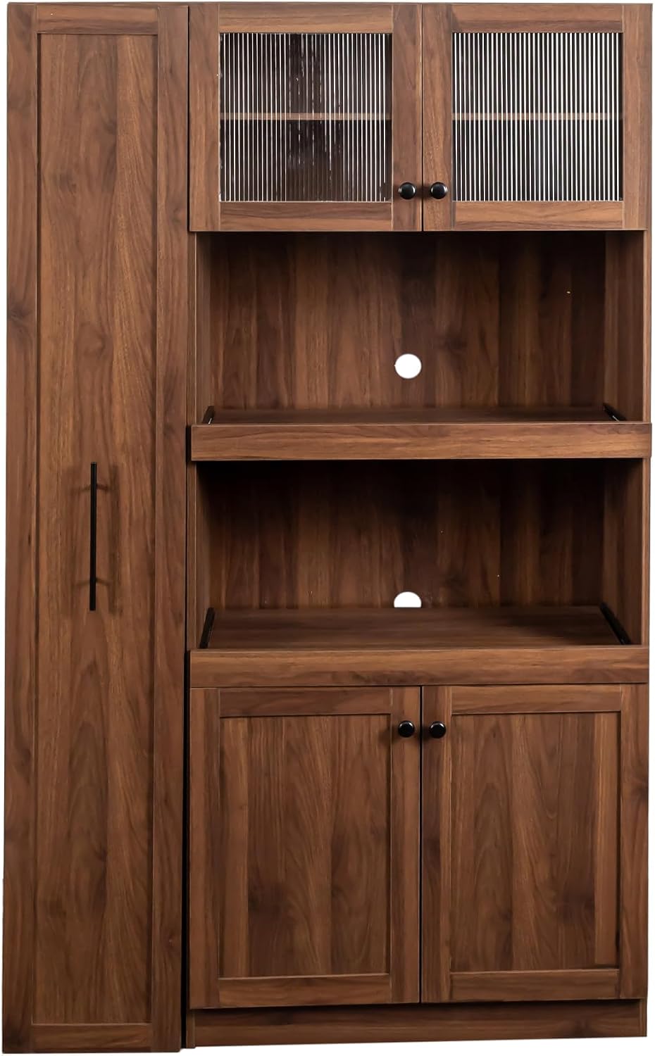 Jmyab 70.87" Kitchen Pantry Cabinet, Kitchen Pantry Cabinet with Storage Shelves, Farmhouse Storage with 4 Doors, Tall Organizers for Living Room Dining Room, Walnut