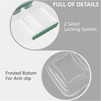 Finorder 3 Pack Food Storage Containers | 11.8 oz BPA Free Plastic Meal Prep Containers with Dividers | Microwave & Dishwasher Safe Sandwich Boxes | Stackable Lunch Containers (11.8 oz Each)
