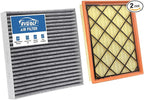 Engine+Cabin Air Filters Fit for 20-22 Ford Escape 2.0L, 22-24 Maverick 1.5L/2.0L(Not for Hybrid), 21-25 Bronco Sport 1.5L/ 2.0L Engine Air Filter Replace Car Accessories JX6Z9601A CF12772