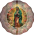 Virgin Mary Prayer Wind Spinner, Metal Wind Spinners Outdoor Indoor, Virgin Mary Hanging Garden Decor for Outside, Stainless Wind Spinners for Yard and Garden 10 inch 3D (25.76X25 CM)