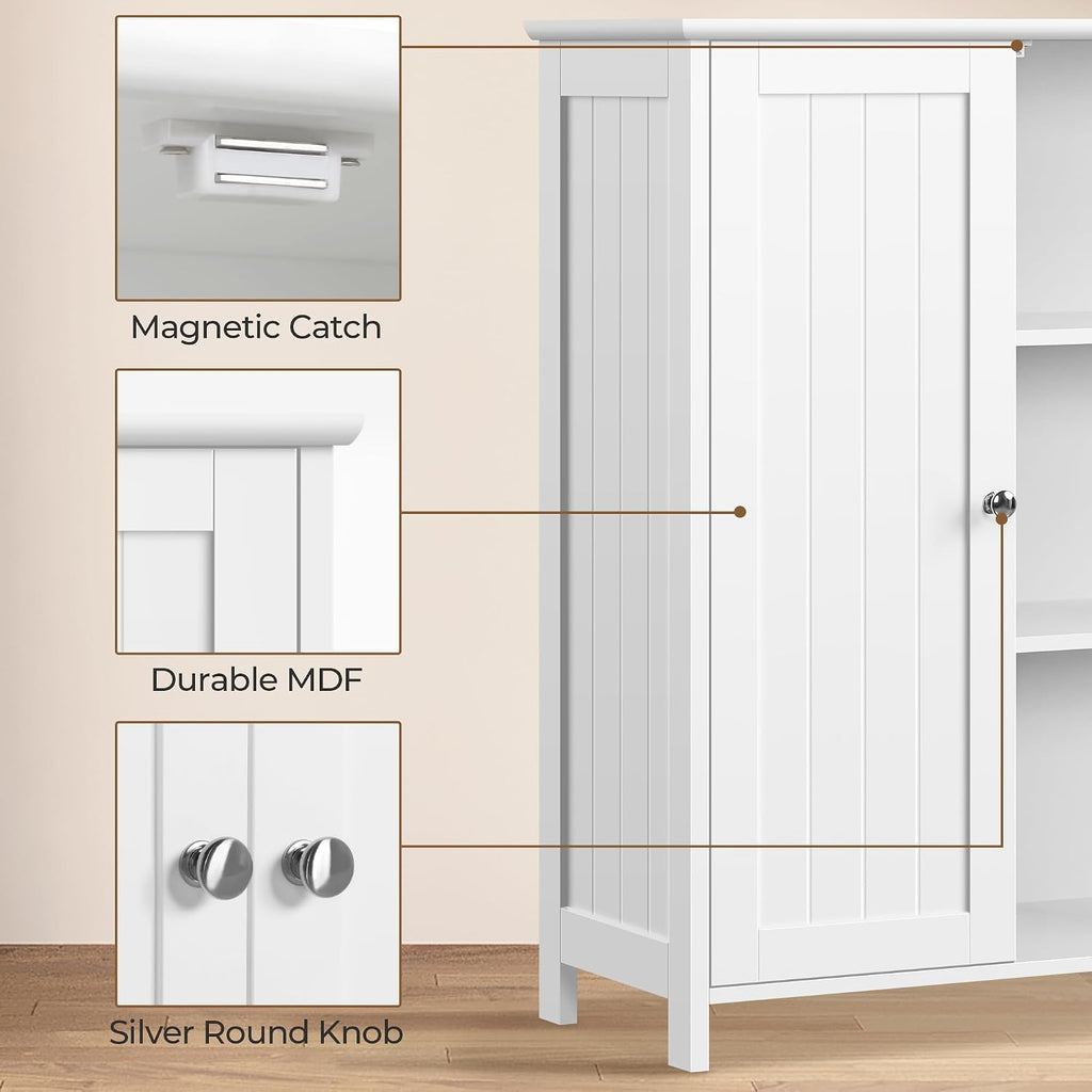 Yaheetech Small Bathroom Storage Cabinet for Towels with 2 Doors, White