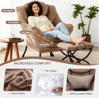 Lazy Chair with Ottoman, Comfy Chair with Pillow，Pure Khaki