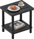 Outdoor Side Table with 2-Tier, Bamboo Small Patio Adirondack Tables | Black,Easy Assembly,Easy Maintenance,Weather Resistant,For Indoor/Outdoor/Patio/Pool/Porch