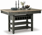 Signature Design by Ashley Counter Height Table with Storage, Farmhouse