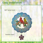 Birds Wind Spinner,Metal Wind Spinners for Outdoor,3D Double Sided Hanging Decor for Indoor,Outdoor,Unique Gifts for Women