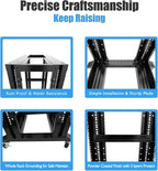 Raising Electronics Server Rack Open Frame Rack 4 Post 19 inch Adjustable Server/Audio Rack Cold Rolled Steel(42U,17Depth)