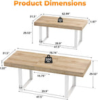 Zevemomo 63"-78.7" Expandable Dining Table, 6-10 Extendable Dining Table, Rectangle Conference Table, Farmhouse Kitchen Table with Slide Track, Tapered U-Shaped Wood Legs for Office, Living Room-Oak