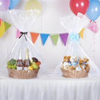 woric 12PCS Large Clear Cellophane Gift Bags 30x40 Inch | Cellophane Wrap for Gift Baskets Bags for Baby Shower Raffle Back to School Teacher Gift Birthday Party Bridal Shower