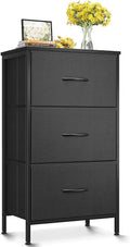 AODK Small Dresser for Bedroom Nightstand with 3 Storage Drawers, Black | Chest of Drawers End Table for Living Room, Closet Dresser with 3 Storage Drawers Organizer Clothes