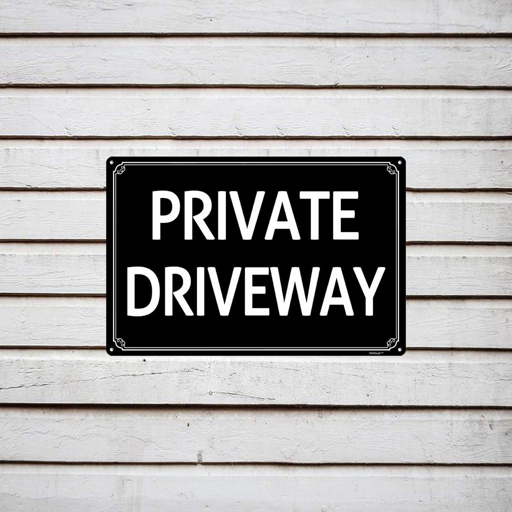 8x12"Private Driveway - High-Intensity Aluminum Parking Lot Sign, Weatherproof & Fade-Resistant, Ideal for Outdoor & Indoor Use - Curbside Sign(horizontal version)