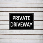 8x12"Private Driveway - High-Intensity Aluminum Parking Lot Sign, Weatherproof & Fade-Resistant, Ideal for Outdoor & Indoor Use - Curbside Sign(horizontal version)