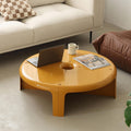 Modular Round Coffee Table Set, 4-Piece Plastic Center Table with Sturdy Base for Living Room Bedroom Office Space Saving Storage Solution Modern Style Yellow White