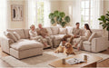 KIVENJAJA 130.3" Oversized Modular Sectional Cloud Sofa Couch, Beige
