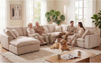 KIVENJAJA 130.3" Oversized Modular Sectional Cloud Sofa Couch, Beige