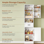 TEENFON 67" H Tall Storage Cabinet with 2 Doors, Bathroom Storage Cabinet, Kitchen Pantry Cabinets for Living Room, Dining Room, Bathroom, White
