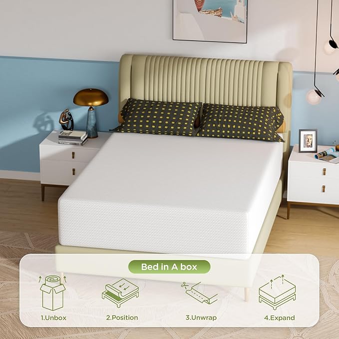 PayLessHere 14 Inch Full Mattress Base Foam Mattress,Removable Soft Cover,Bunk Bed, Trundle, Daybed,White，Fiberglass Free