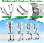 Upgrade Large Garden Clips, Stainless Steel Greenhouse Clamps for 3/4'', 1'', 2'' Pipes, Strong Grip Garden Clamps for Greenhouse Hoop, Heavy Duty Row Cover Clips for Netting, 24PCS