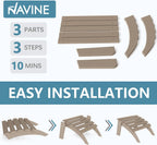 NAVINE Adirondack Ottoman Set of 4, Folding Adirondack Ottoman for Adirondack Chair, HDPE All Weather Outdoor Footstool for Patio, Backyard, Porch, Garden, Brown
