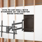 VIVO Recessed 50 to 75 inch LED LCD TV Wall Mount, Articulating Full Motion in-Wall TV Bracket for Flush Installation, Holds up to 110 lbs, Black, MOUNT-REC01