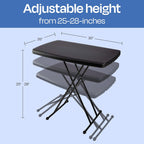Lavish Home Portable Folding Tables Set of 2-2.5 Foot Indoor/Outdoor Portable Lightweight Small Tables with Adjustable Height - TV Trays Set of 2 for Laptop, Cards, Camping, Crafting, Party (Black)